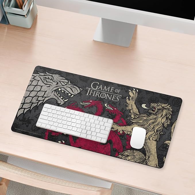 Head Case Designs Officially Licensed HBO Game of Thrones Stark, Targaryen, Lannister Graphic Art 23.62 x 11.81 x 0.12 inches (600 x 300 mm) - L Gaming Office Desk PC Keyboard Mouse Mat Pad