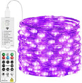 HXWEIYE Rechargeable Fairy Lights with Remote & DIY Timer, 33ft 100LED Battery Operated Twinkle String Lights, 8 Modes Decor Light for Bedroom Indoor Wedding Dorm Christmas Tree Party (Purple)
