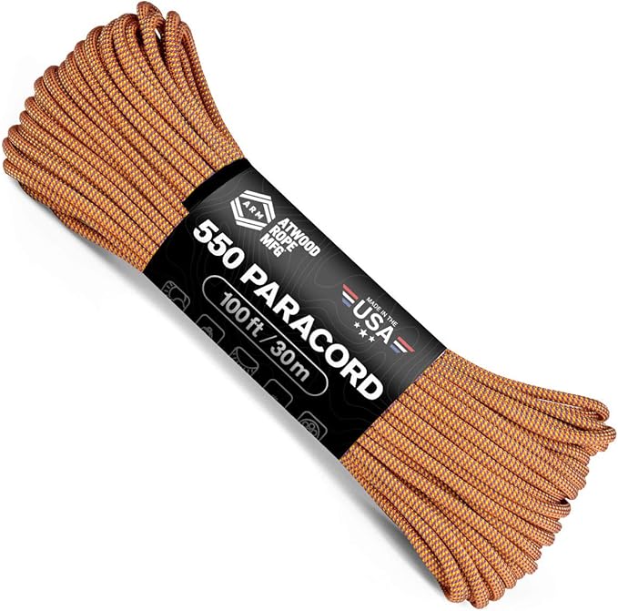 Atwood Rope MFG Color Changing 550 Paracord 100 Feet 7-Strand Core Nylon Parachute Cord Outside Survival Gear Made in USA | Lanyards, Bracelets, Handle Wraps, Keychain