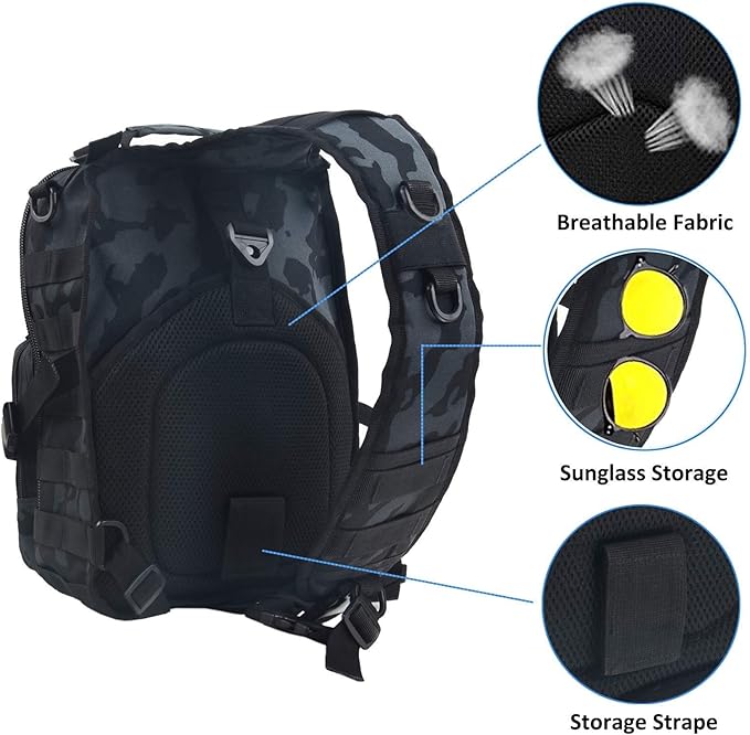 hopopower Tactical Sling Bag, Sport Bag Military Rover Shoulder Backpack EDC Assault Range Bag, Chest Pack Handbag Waterproof
