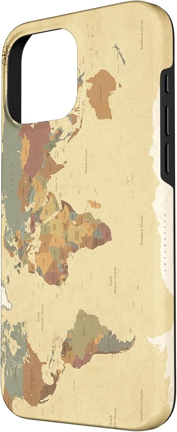 Globe Map Smartphone Cell Cover Gift World Map Pattern Phone Case for iPhone 16 Pro Max