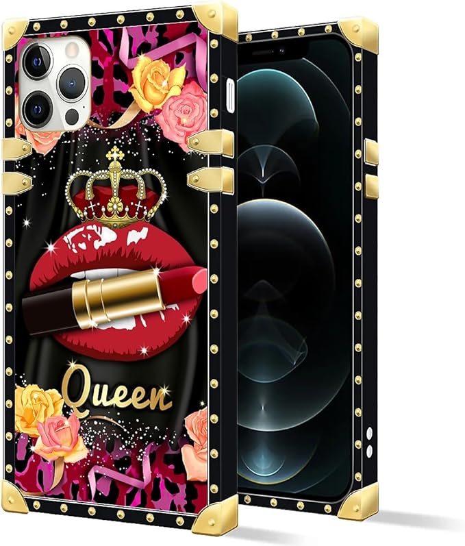 Compatible with iPhone 11 Pro Max Case, Queen Lip Crown Leopard Print Luxury Golden Decoration for Girl Women Soft TPU Shockproof Protective Hard PC Back for iPhone 11 Pro Max