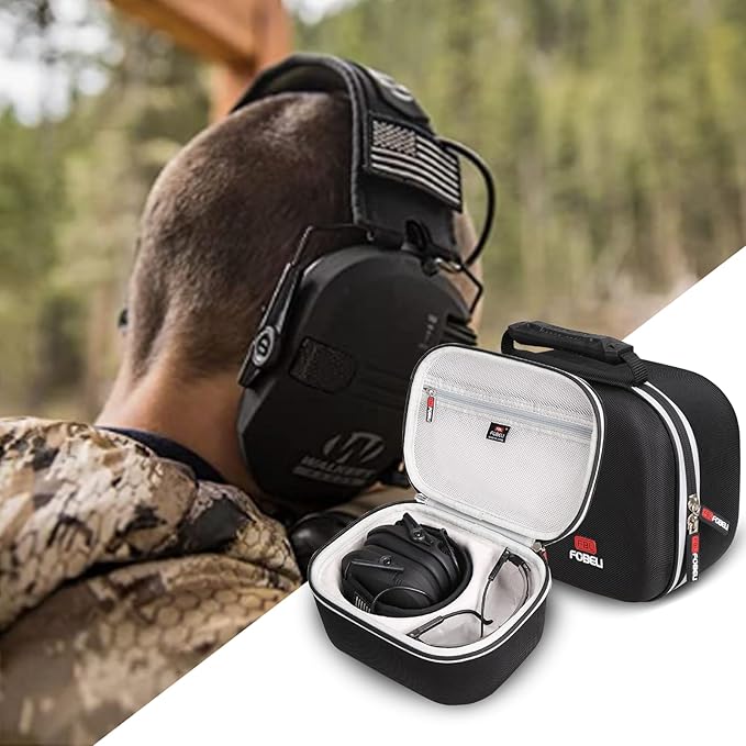FBLFOBELI Hard Case for Walker's Razor Slim/Howard Leight Shooting Ear Protection Electronic Shooting Muffs Earmuff