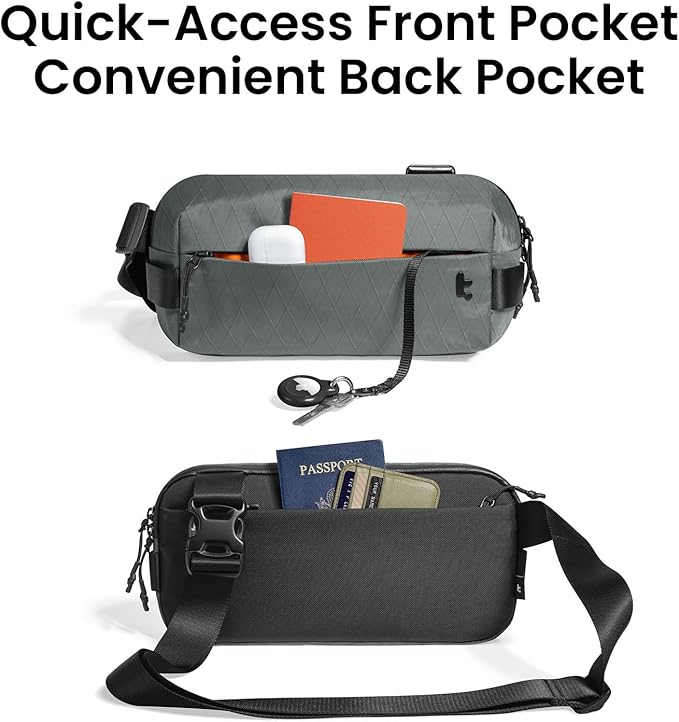tomtoc Compact EDC Sling Bag 3L-10L, Minimalist Crossbody Bag Chest Shoulder Pack for Men Women, X-pac/Recycled Polyester