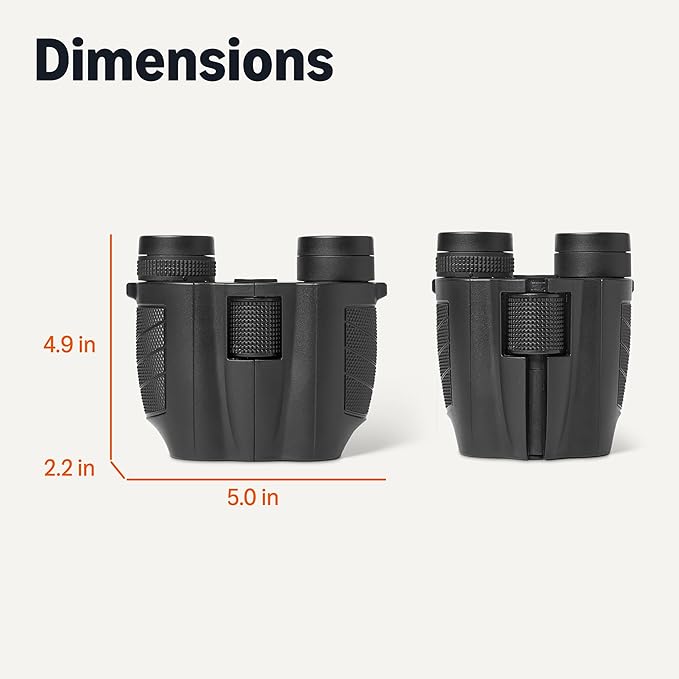Amazon Basics 7x25 Compact Binoculars, FMC Optics, BAK-4 Prism, Lightweight Portable Design for Travel and Outdoor Use, Black