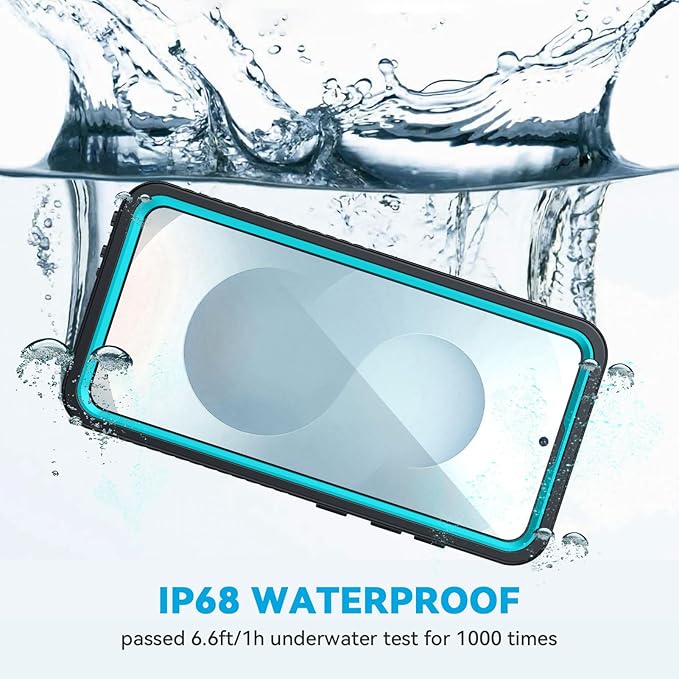 Lanhiem for Samsung Galaxy S25+ Plus Case, IP68 Waterproof Dustproof Case with Built-in Screen Protector, Rugged Full Body Shockproof Protective Cover for Galaxy S25 Plus 6.7 Inch, Teal