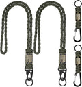 Frienda 2 Set Heavy Duty Paracord Lanyard Necklace Whistles Strap Braided 550 Keychain Lanyard for Outdoor Activities Camera