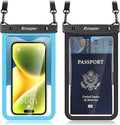 Rynapac [Up to 8.5" Waterproof Phone Pouch - 2 Pack IPX8 Waterproof Phone Case for iPhone 17 16 15 14 Pro Max Galaxy S26 Ultra, Touchscreen & Underwater Photography, Beach Cruise Travel Essentials