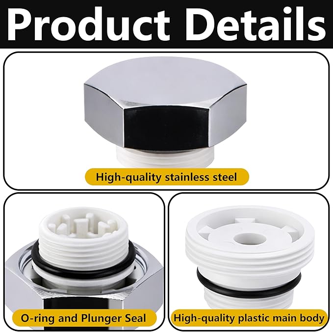 4 Pack Vacuum Breakers Outside Faucet, Stainless Steel Vacuum Breaker Repair Kit Vac-Vbk-X1B, Vacuum Breaker Replacement for Traditional Anti Siphon Frost Free Sillcock Valves