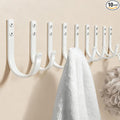 10-Pack Wall Hooks for Towel/Coat - 22LB Heavy Duty Metal Hanger Wall Mount, for Outdoor, Closet, Door, Shelf, Bathroom, for Backpack, Cup, Clothes, Mug, White Matte Screws Included