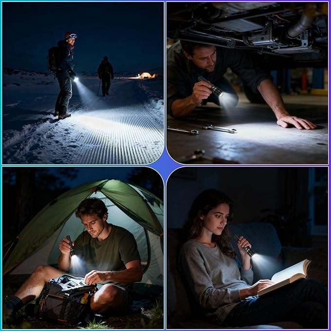 Rechargeable Flashlights High Lumens, 4Pack Super Bright Flashlight Rechargeable, LED Flashlight Powerful, Handheld Tactical Flash Lights for Home Emergencies Camping Essentials, Gifts for Men