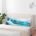 Couch Body Pillow Cover Ocean Wave Bedding Body Pillow Case for Men Women, Watercolor Sea Waves Blue Oblong Pillow Covers Throw Cushion Cases for Home Sofa Livingroom 20"X 54"