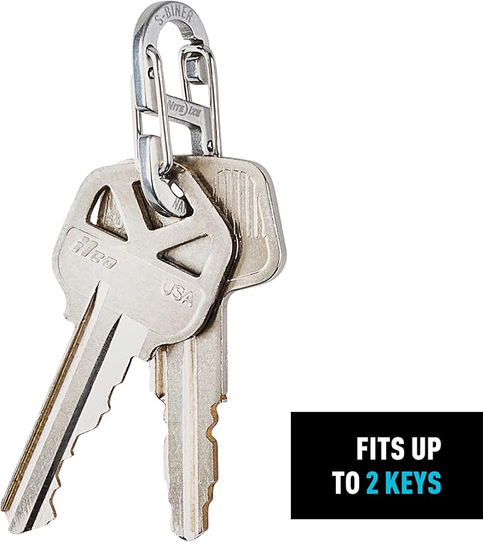 Nite Ize S-Biner NanoLock - Mini Stainless Steel Carabiner for Compact Security - Features Narrow Openings & Dual Spring Gates - Organize & Secure Keys with Ease - 4 Pack