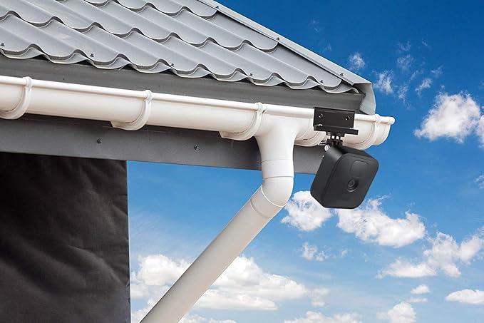 Wasserstein Weatherproof Gutter Mount with Universal Screw Adapter - Compatible with Blink Outdoor/Outdoor 4/XT/XT2 (1-Pack, Black)
