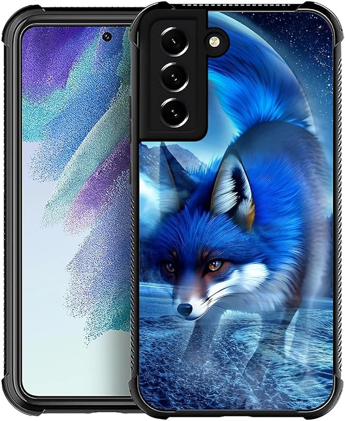 for Samsung Galaxy S22 Plus Case, Snowy Mountain Fox Lake Pattern Graphic Design Girl Boy Soft Silicone Hard Acrylic Shock Protection for Samsung Galaxy S22 Plus