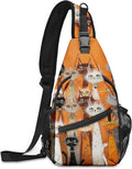 FyLybois Cat Sling Bag for Women Lightweight Crossbody Backpack Casual Daypack with Adjustable Strap for Travel Work Hiking Everyday Use