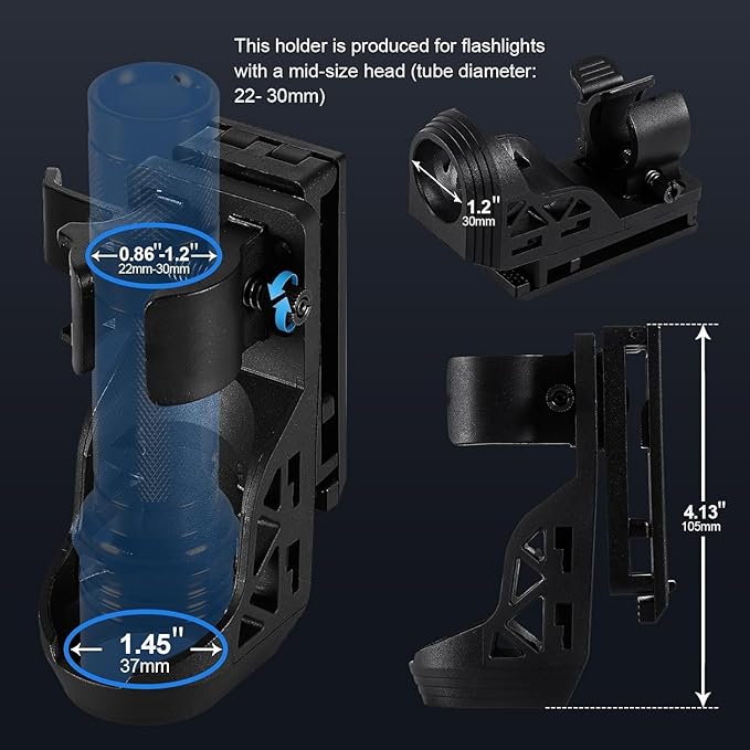 SAOPRKLER Tactical Flashlight 1200 High Lumen Duty Belt Flashlight for Law Enforcement, Premium Police Flashlight with Holster for Duty Belt,led Flashlight Gifts-Sentinel-X1