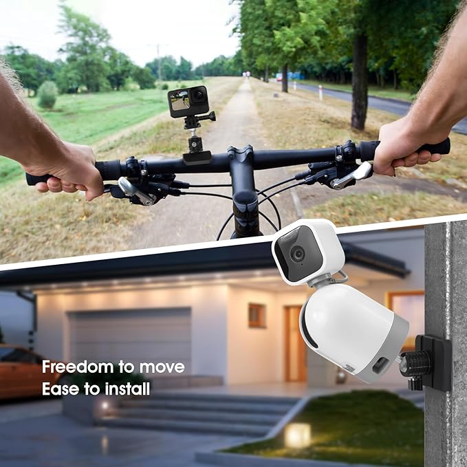 Magnetic Camera Mount with 1/4" Thread for Flat or Curved Steel Surfaces, Flexible Strong Magnet Indoor Outdoor Security Cam Bracket fits for Arlo, Ring, Wyze, Google Nest, Mevo Start