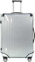 Explore Land Clear Luggage Cover Tough Protector Fits for 24 Inches Suitcase for Travel Airplane (PVC, M)