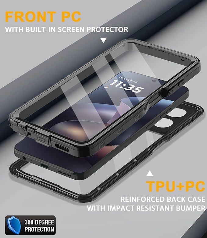 for Motorola Moto G 2026 / Moto G Play 2026 Phone Case, IP68 Waterproof with Built-in Screen Protector, Full Body Underwater Dustproof Shockproof Protective Cover for Moto G Play 2026 Black