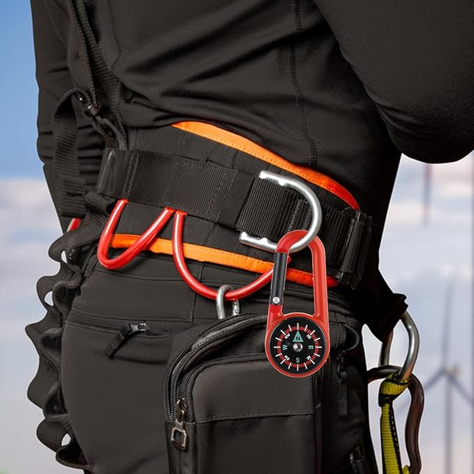 12 PCS Compass Keychain, Small Pocket Magnetic Keychain Compass Colorful Survival Hiking Mini Compasses for Outdoor Camping Hiking Backpacking Accessory Party Favors