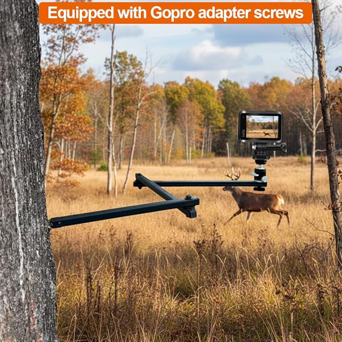 Tree Stand Phone Mount for Hunting,Treestand Phone Holder for Self Filming Hunts,Camera Arm for Hunting, Compatible Gopro, iPhone, Mevo Start and Outfitter Action Camera