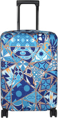 Explore Land Travel Luggage Cover Suitcase Protector Fits 27-30 Inch Case (Portuguese tiles, L)