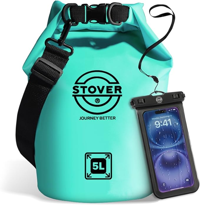 STOVER 5/10/25/30/40/55L Waterproof Dry Bag- Roll-Top Backpack w/Phone Case- Kayaking, Hiking, Camping, Boating- Men/Women