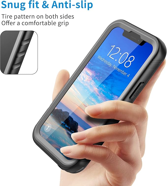 SPORTLINK for iPhone 13 Mini Waterproof Case - Full Body Shockproof Dustproof Phone Screen Protector Rugged Waterproof Case for iPhone 13 Mini 5.4 Inches Black
