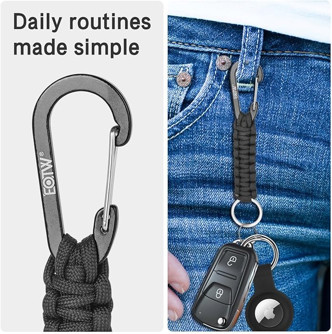 EOTW Paracord Keychain for Men Women Paracord Carabiner Backpack Keychain with Aluminum Clip for Camping Hiking Outdoor Gear