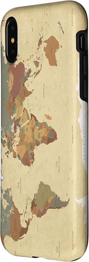 Globe Map Smartphone Cell Cover Gift World Map Pattern Phone Case for iPhone X/XS