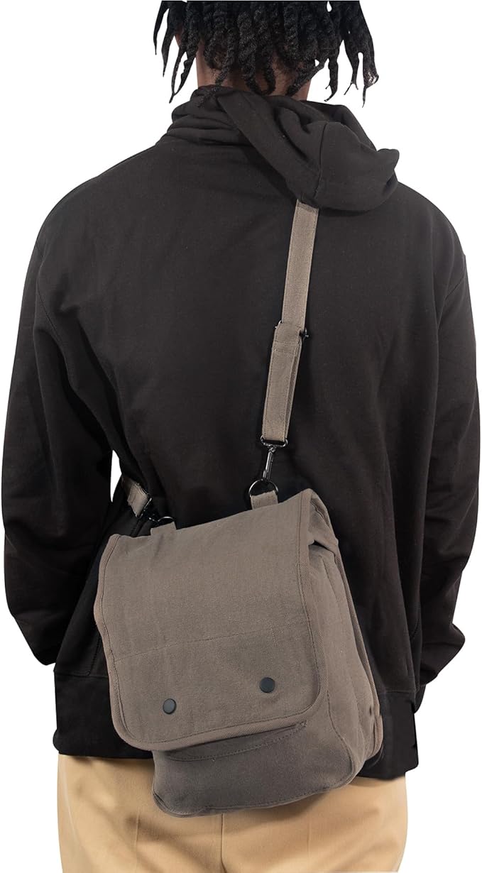 Rothco Vintage Canvas Map Case Crossbody Shoulder Bag, Olive Drab