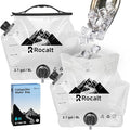 Rocalt 2 Pack Collapsible Water Container with Spigot, 2.1 Gallon Foldable Camping Water Storage, BPA Free Emergency Water Container with Wide Mouth Opening for Survival & Disaster Preparedness