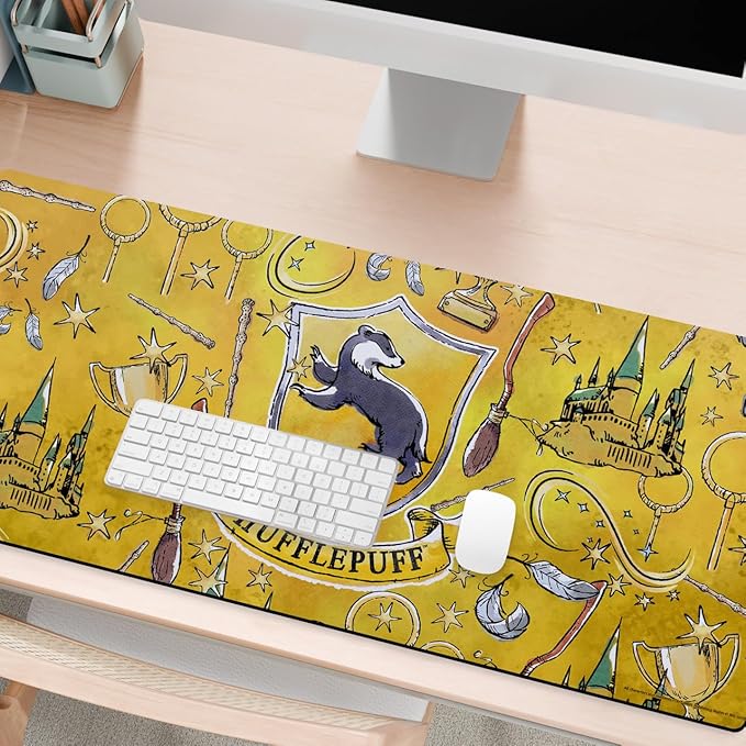Head Case Designs Officially Licensed Harry Potter Hufflepuff Graphics 37.4 x 15.75 x 0.16 inches (900 x 400 mm) - XL Gaming Office Desk PC Keyboard Mouse Mat Pad