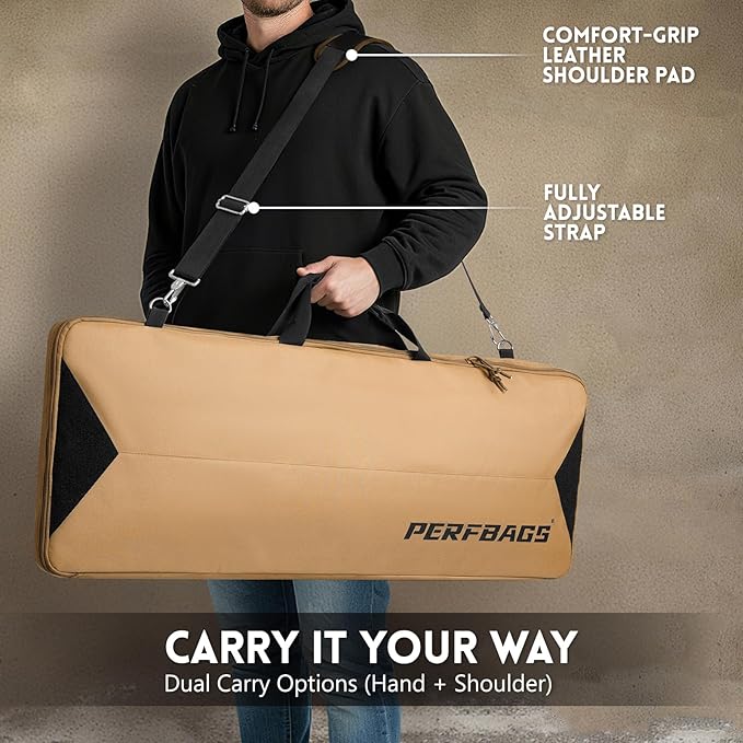 Single Rifle Case Bag, Tactical Padded Soft Gun Case w/MOLLE System, Wide Interior Fits Scoped Rifles, Adjustable Sling, Dual Zipper for Hunting & Range