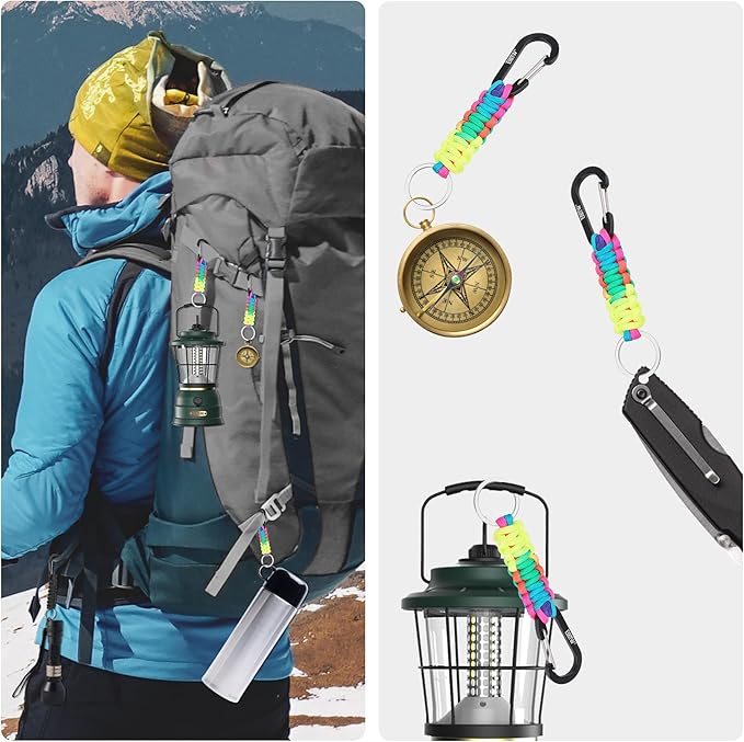 EOTW Paracord Keychain for Men Women Paracord Carabiner Backpack Keychain with Aluminum Clip for Camping Hiking Outdoor Gear