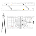3 Pcs Basic Navigation Set, Include 16 Inch Parallel Ruler with Brass Arms Nautical Protractor Navigation Divider with Clear Scales, 6 Inch Marine Fixed Points Divider for Boat