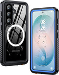 ANTSHARE for Samsung Galaxy S26 Case Waterproof, Built-in Lens & Screen Protector, [Compatible with MagSafe] Shockproof Dropproof Dustproof Full Body Phone Case for S26 6.3"-Blue/Clear