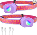 EverBrite LED Headlamp Rechargeable Kids Headlamp with RGB Mode and Adjustable Headband, 3 Modes Multicolor Headlamp for Camping, Reading, Exploring, Halloween, Christmas-2 Pack