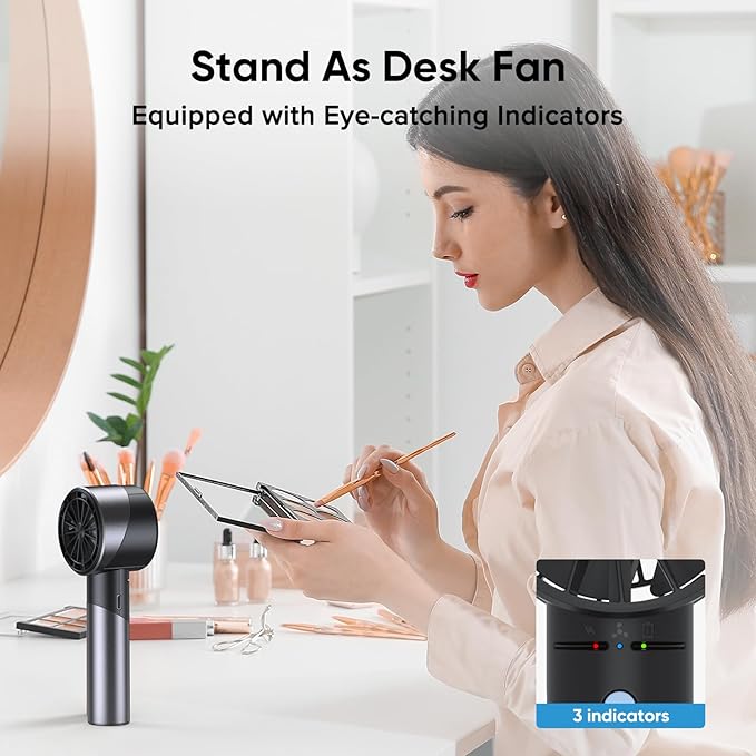 AMACOOL Portable Handheld Turbo Fan, Mothers Day Gifts for Mom Her Women Girl, Cool Metal Body, Rechargeable Battery Personal Fan, Mini Pocket Fans for Men Camping Outdoor Makeup Travel Essentials