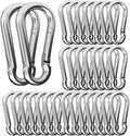30 Pack M4 Mini Carabiner Clips, 1.57 Inch Spring-Loaded Snap Hooks for Outdoor Camping Backpack Keychain