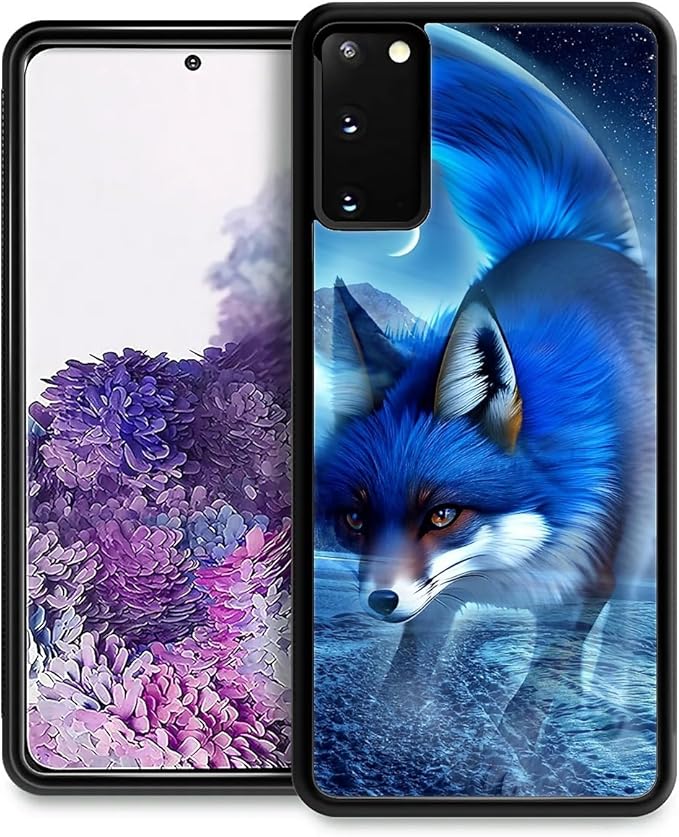 for Samsung Galaxy S20 Case, Snowy Mountain Fox Lake Pattern Graphic Design Girl Boy Soft Silicone Hard Acrylic Shock Protection for Samsung Galaxy S20