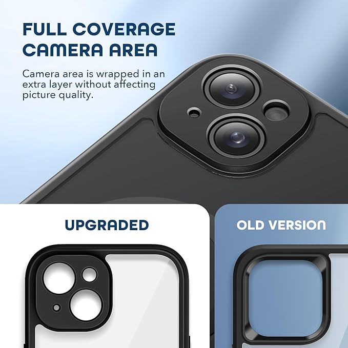 TIESZEN for iPhone 15 Plus Case, Compatible with MagSafe, Built-in Privacy Screen Protector and Camera Protection, Anti Spy Full Body Dustproof Shockproof Hard Phone Case 6.7", Black
