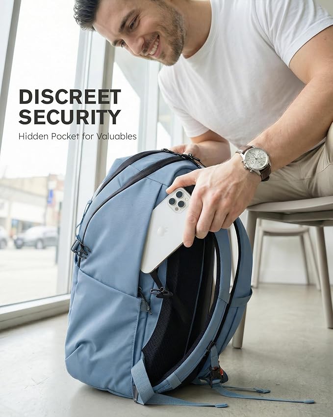 Tolaccea Daypack Backpacks Carry On 30L, Travel Backpack with Waterproof Zippers, Flight Approved Hand Luggage Casual Backpack for Men Women, Durable Bag for Work Business College, Fits 15.6" Laptop