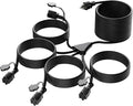 K KASONIC - 46FT Christmas Lights Outdoor Extension Cord with Mutil Outlets, ETL Listed Heavy Duty Electrical Cord with Protective Covers, Weatherproof Extension Cord for Outside, 16AWG/1625W, Black
