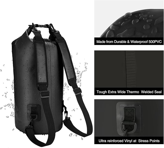 Piscifun Dry Bag, Waterproof Floating Backpack 10L/20L/30L/40L with Waterproof Phone Case for Boating, Kayaking, Fishing
