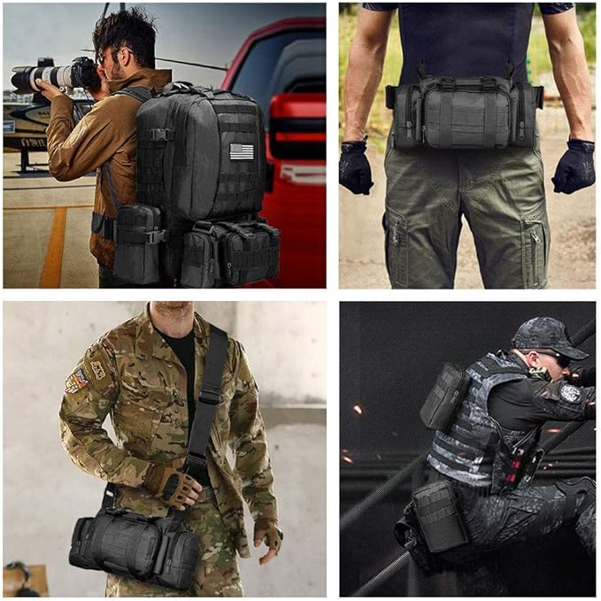 CVLIFE Tactical Backpack Military Army Rucksack 60L Large Assault Pack Detachable Molle Bag