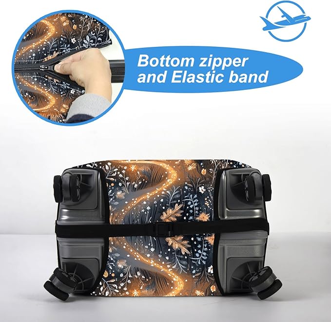 Luggage Cover Protector for 22-24 Inch Suitcases, TSA Approved Elastic Travel Suitcase Covers, Anti-Scratch Washable Luggage Sleeve for Carry On & Checked Bags, Hare
