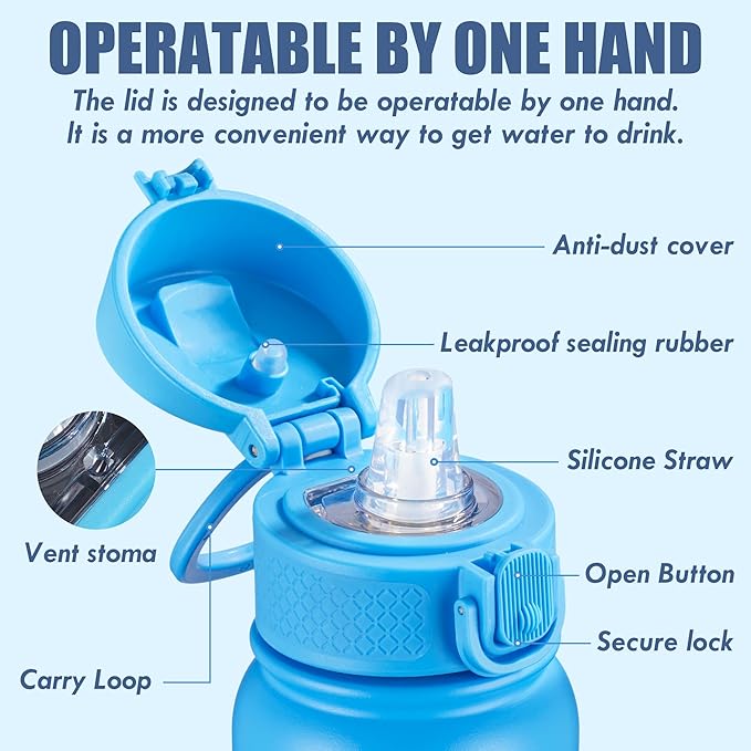 OLDLEY 12oz kids Water Bottle, Stainless Steel Insulated Water Bottle For Kids, With Straws Leak-proof, Kids Water Bottles For School Boys Girls,Polar Sharks