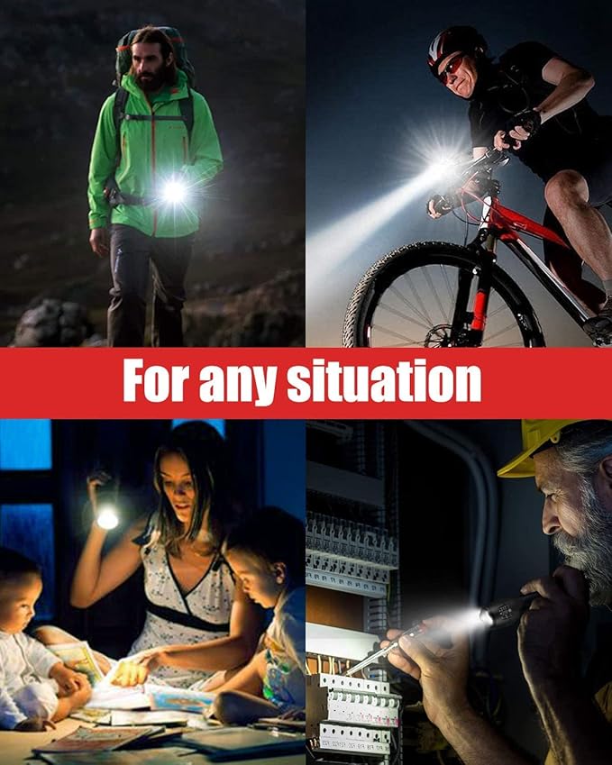 Victoper LED Flashlight 4 Pack, Bright 2000 Lumens Tactical Flashlights High Lumens with 5 Modes, Waterproof Zoomable Flash Light for Outdoor, Gifts for Student Dorm Camping Essentials Camper Gear